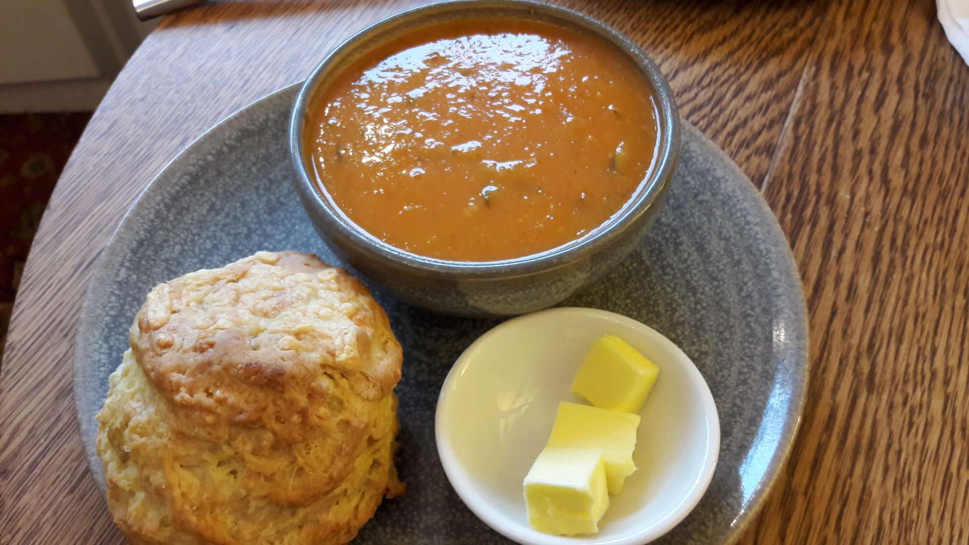 Places to eat locally: Bowl of soup and cheese scone